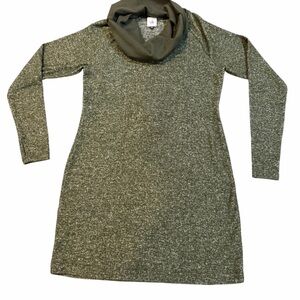 cabi Moss Green Solace Soft Knit Dress with Cowl Neck (Size‎ S)